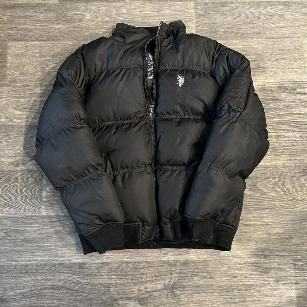Black us polo puffer jacket